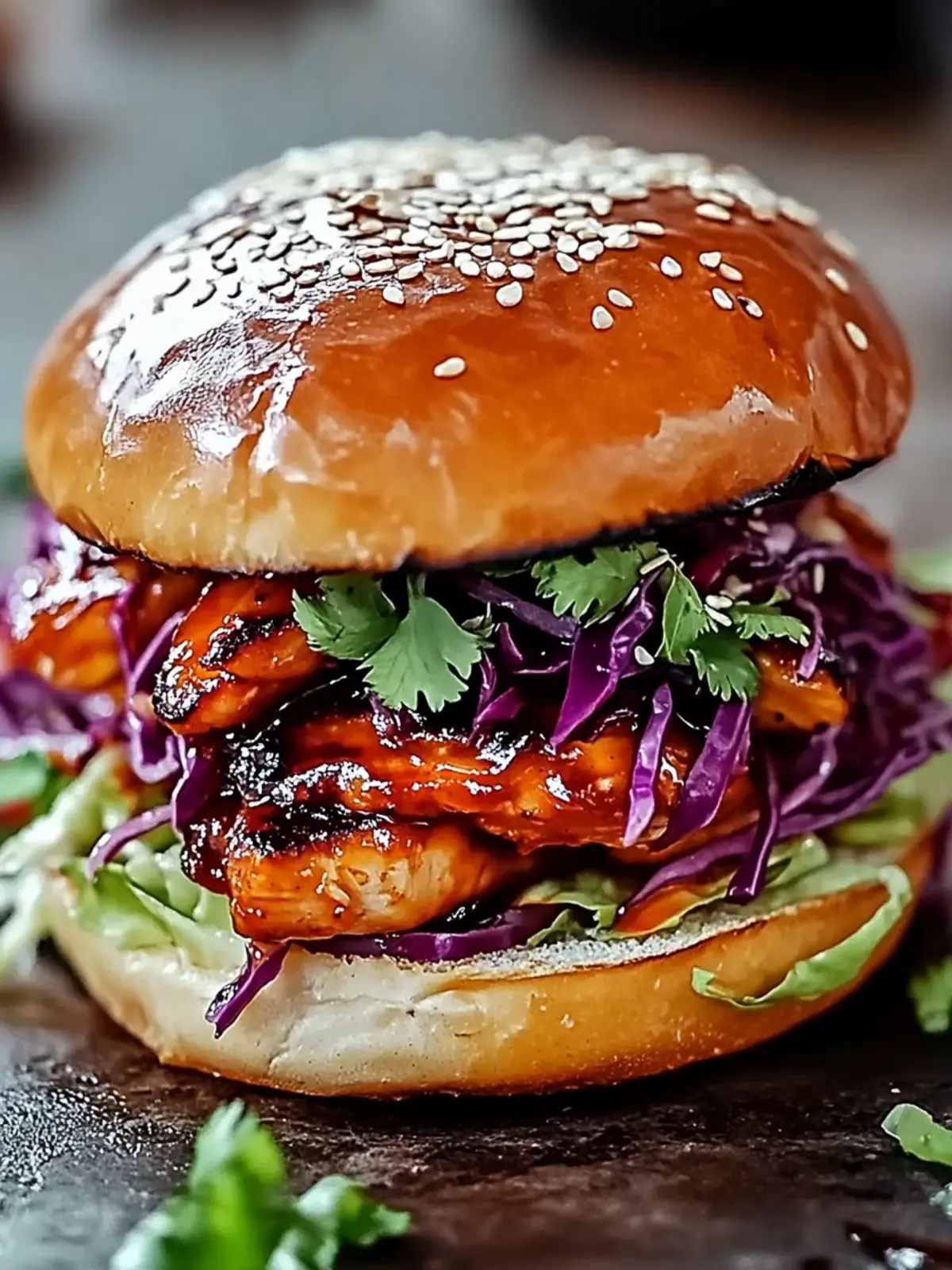 Korean BBQ Chicken Sandwich with Zesty Cabbage Slaw Bliss 4 Korean BBQ Chicken Sandwich with Zesty Cabbage Slaw