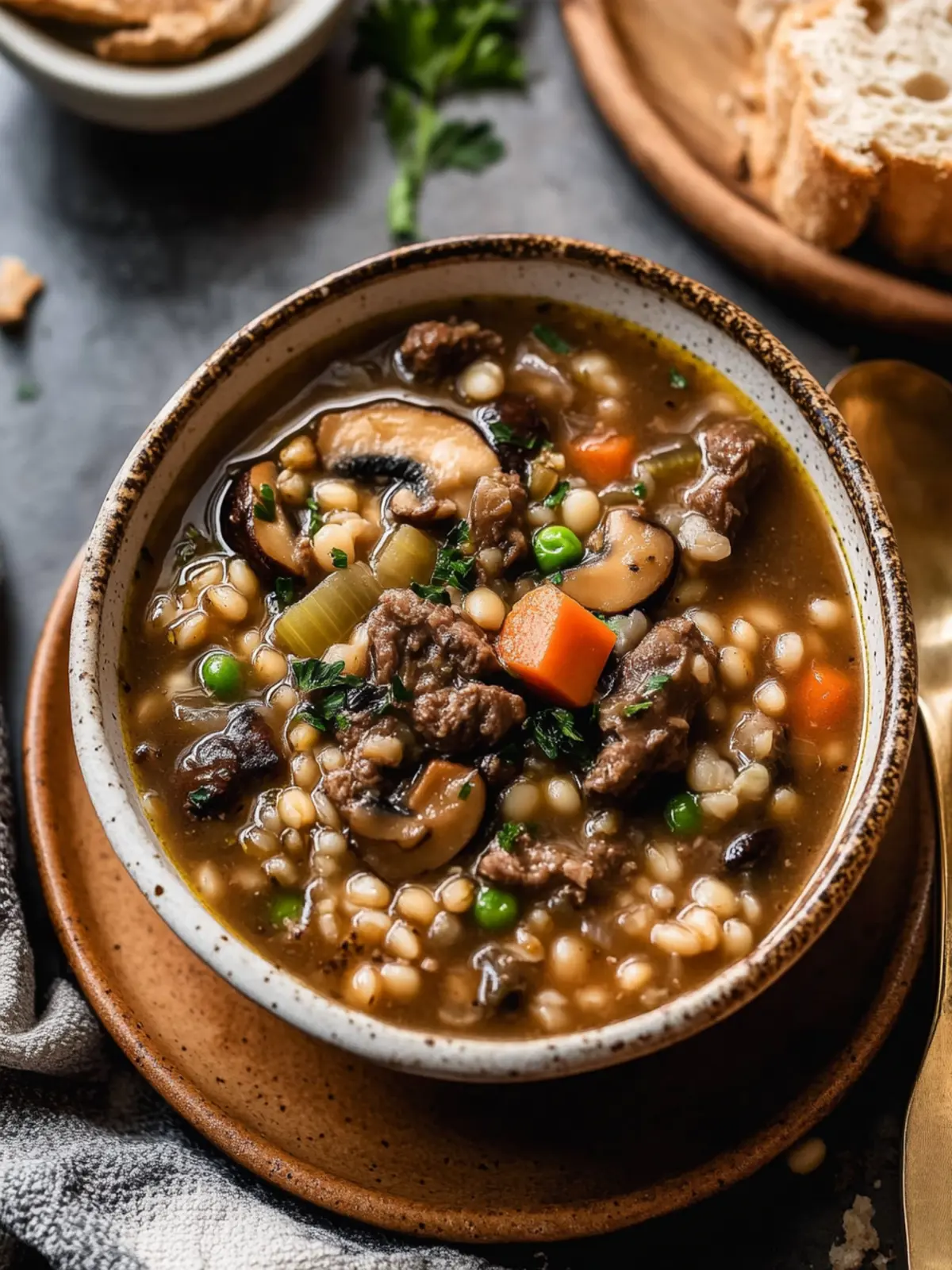 Beef Barley Mushroom Soup