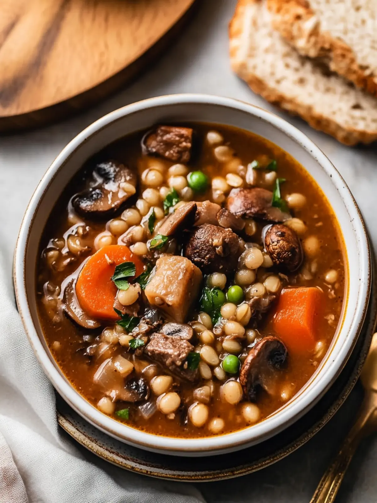 Beef Barley Mushroom Soup