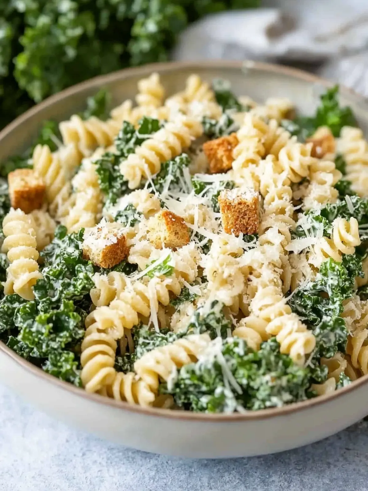 Kale Caesar Pasta Salad: A Crunchy, Creamy Delight Awaiting You 3 Kale Caesar Pasta Salad
