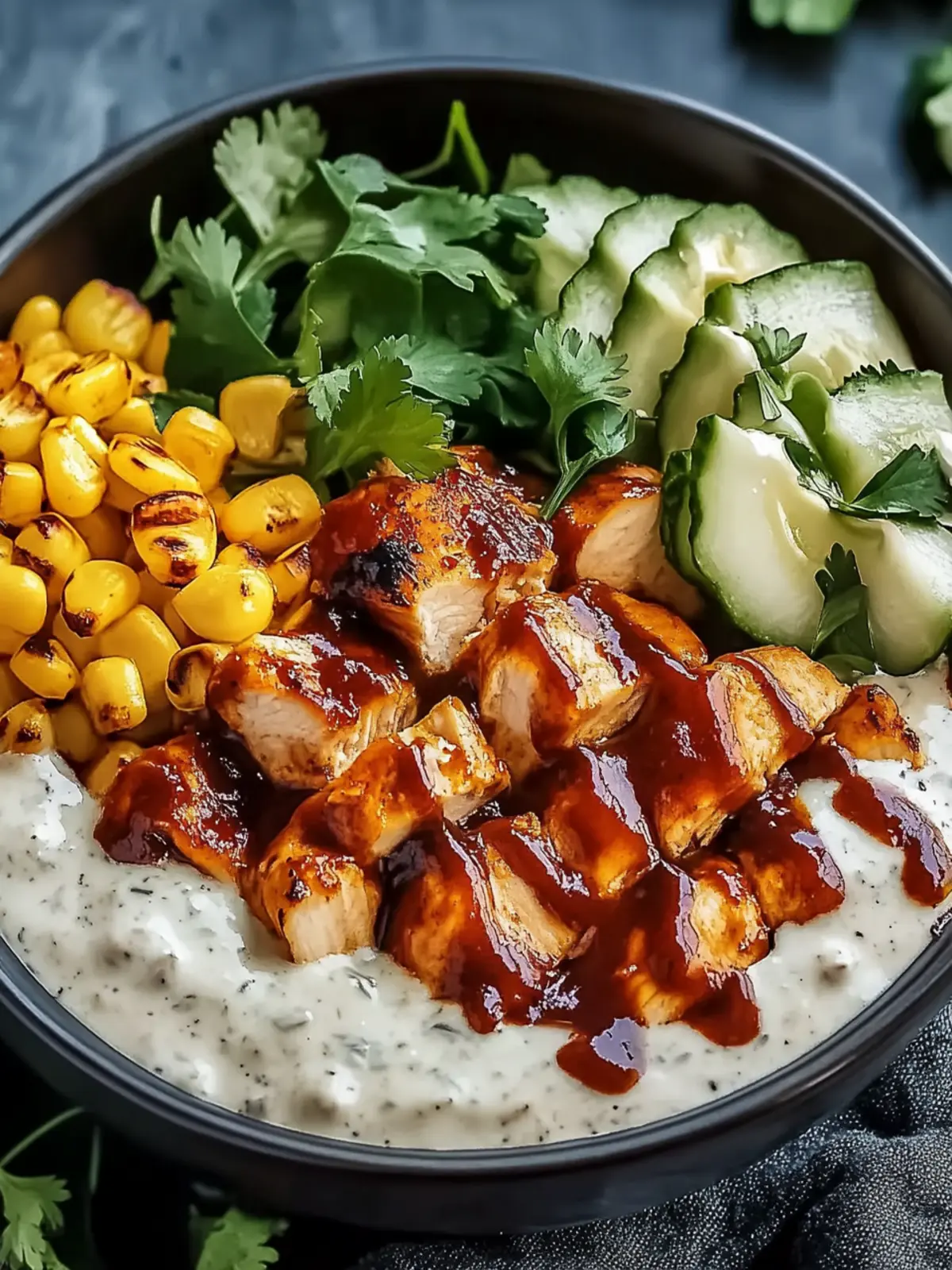 High Protein BBQ Ranch Chicken Bowl for Quick Healthy Meals 5 High Protein BBQ Ranch Chicken Bowl