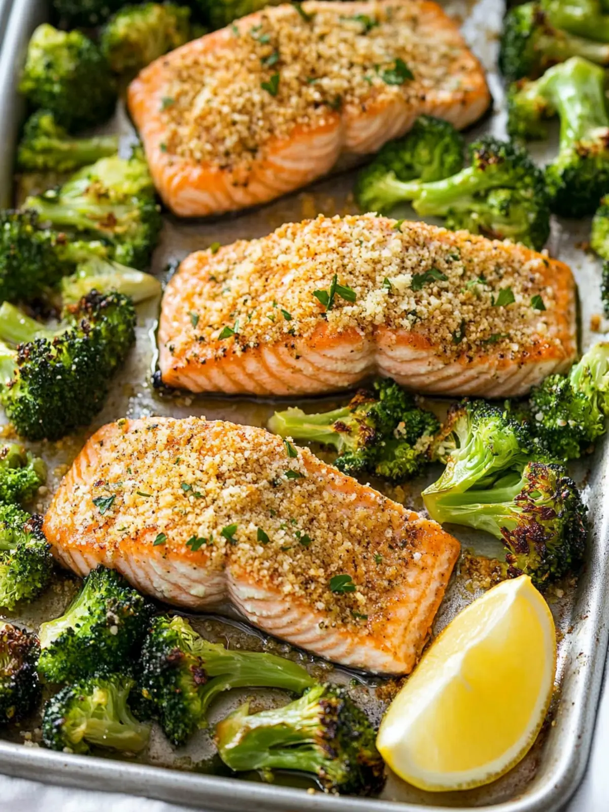 One Sheet Pan Parmesan Crusted Salmon with Broccoli Bliss 2 One Sheet Pan Parmesan Crusted Salmon with Roasted Broccoli