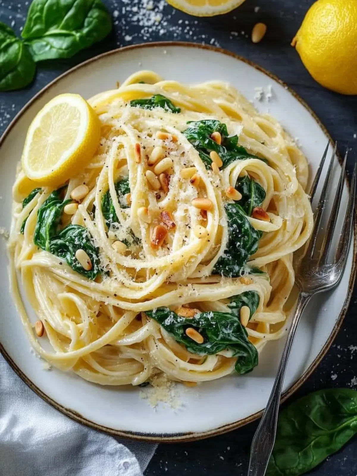 Creamy Lemon Ricotta Pasta with Spinach and Pine Nuts Delight 5 Lemon Ricotta Pasta with Spinach and Toasted Pine Nuts
