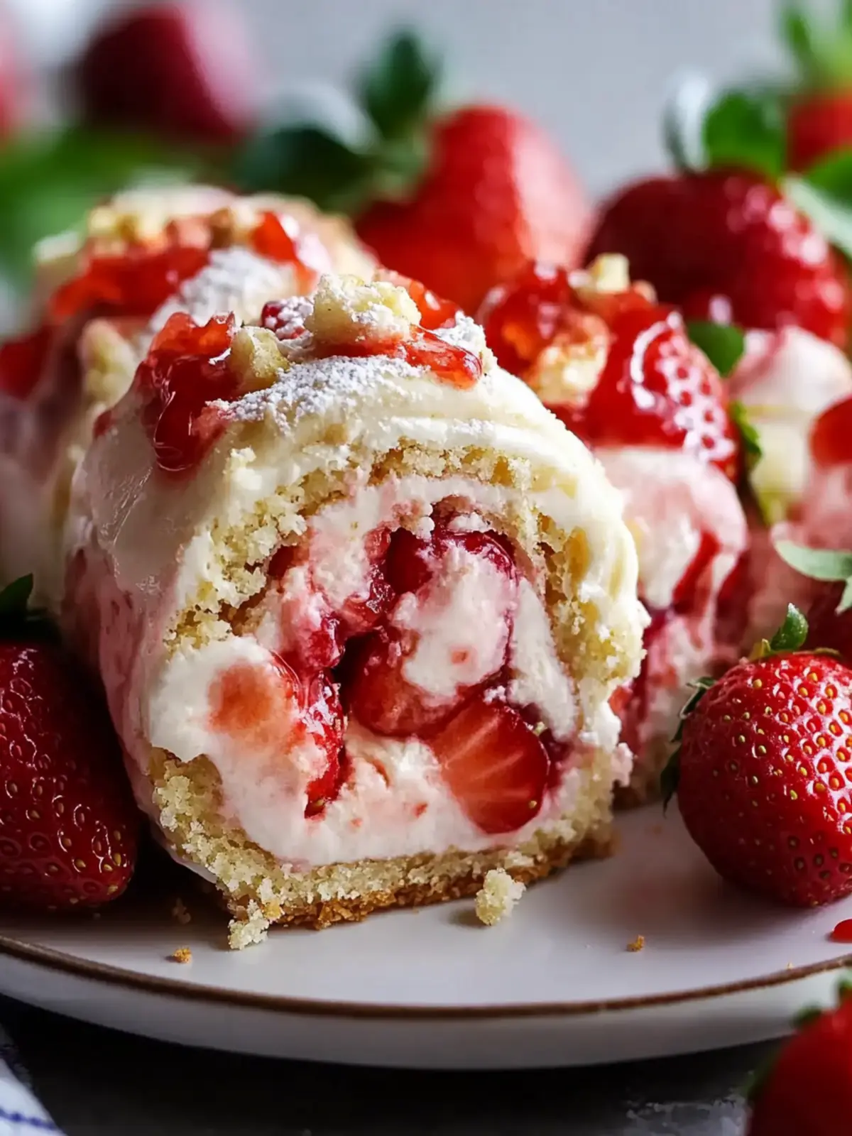 Delicious Sweet Strawberry Shortcake Cheesecake Rolls Recipe 2 Sweet Strawberry Shortcake Cheesecake Rolls