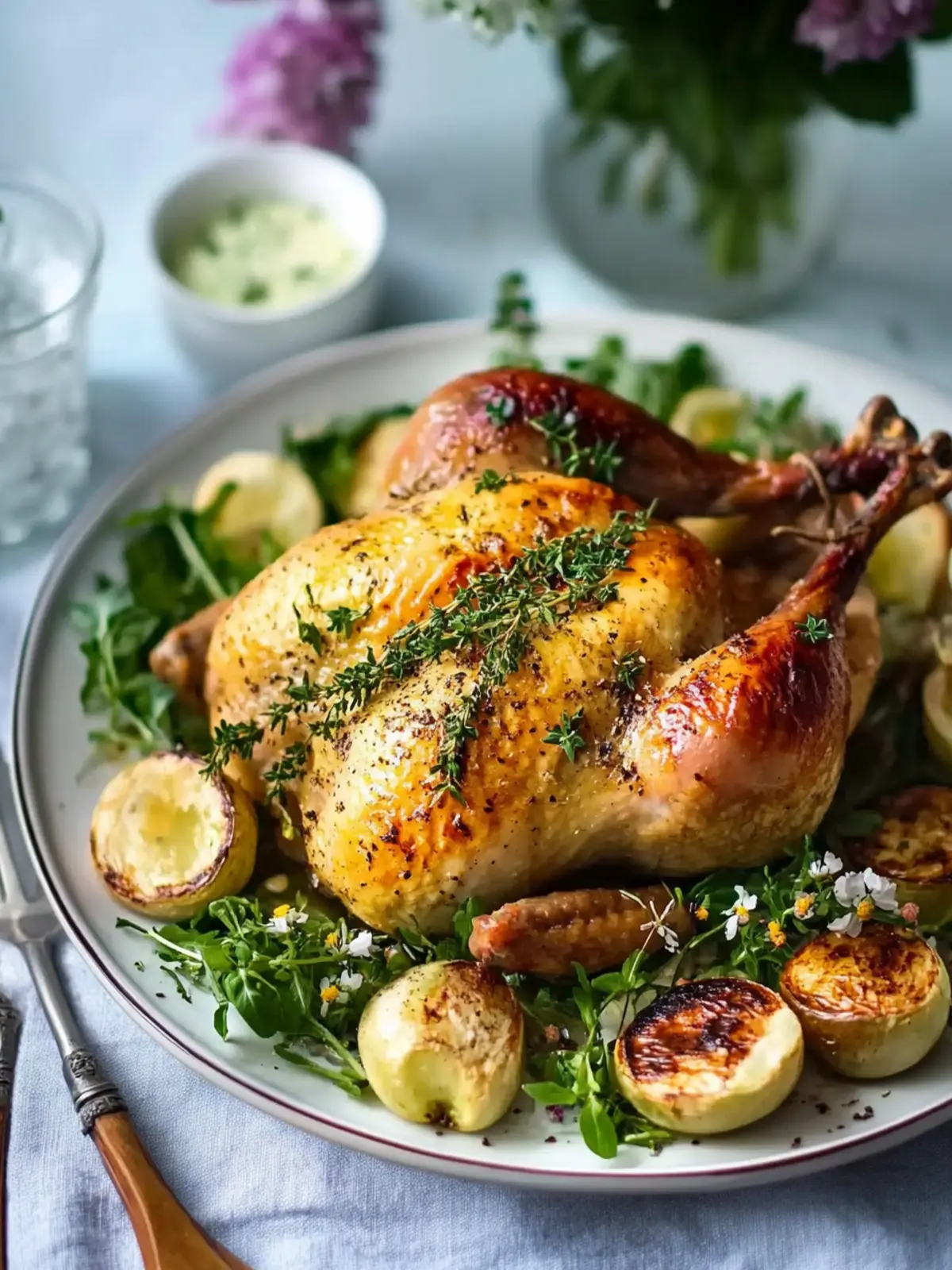 Ultimate Spring Roast Chicken with Pea Salad & Creamy Aïoli 5 Spring roast chicken