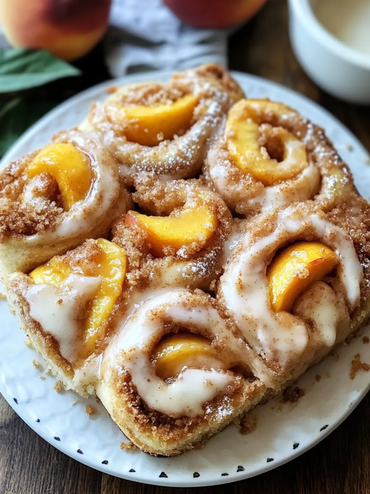 Peach Cobbler Cinnamon Rolls: Summer's Sweetest Breakfast Bliss 3 Peach Cobbler Cinnamon Rolls