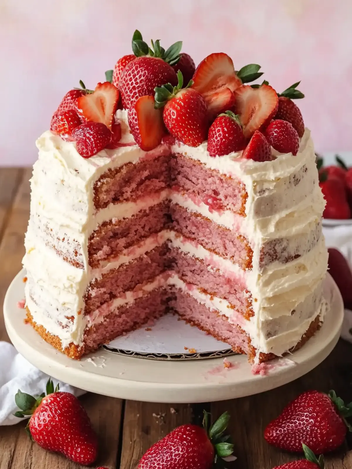 Delight Mom with Fresh Strawberry Layer Cake This Mother's Day 5 Strawberry Layer Cake- For mother's day