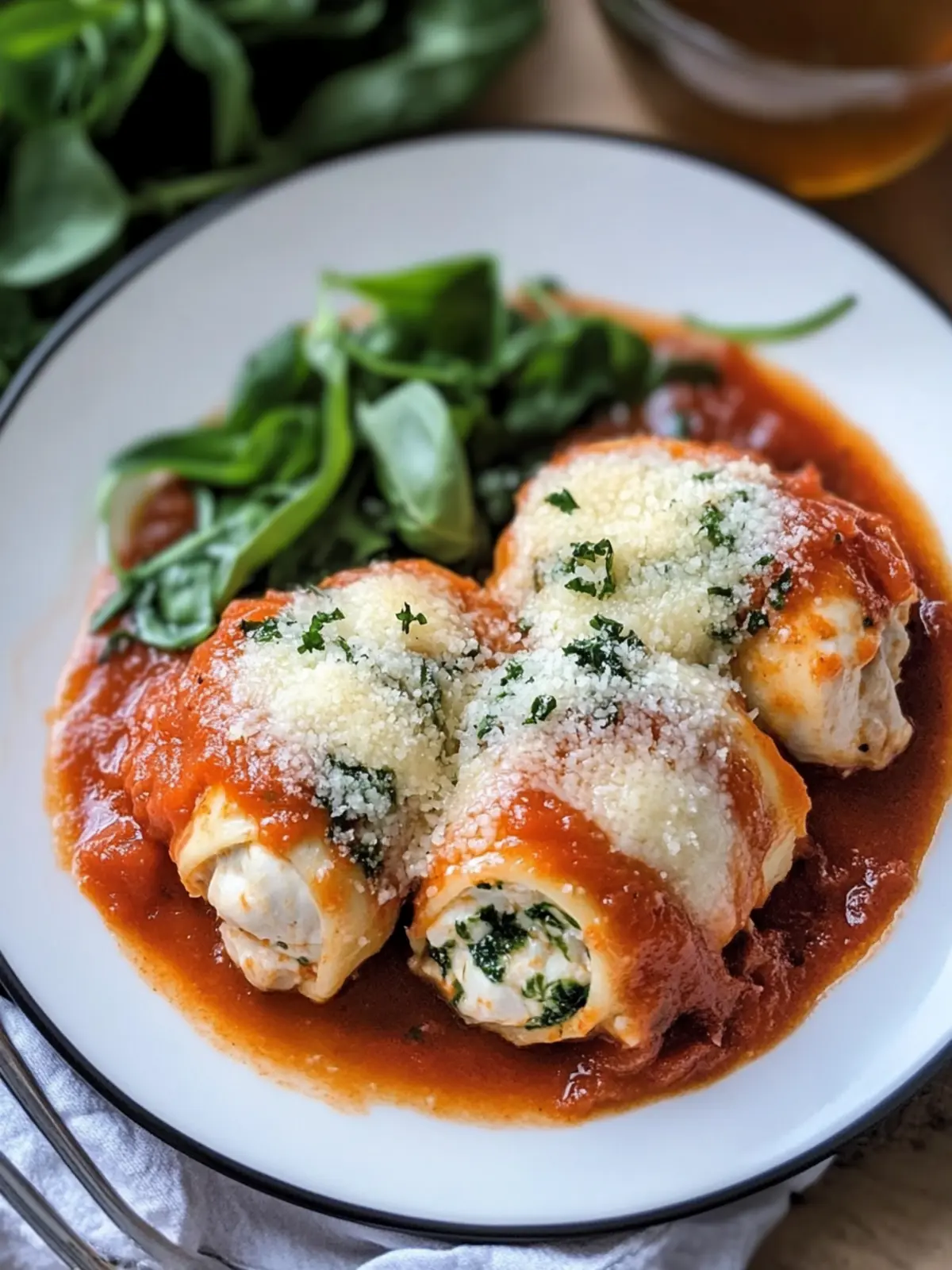 Delicious Chicken Rollatini Parmesan with Spinach and Cheese 3 Chicken Rollatini Parmesan