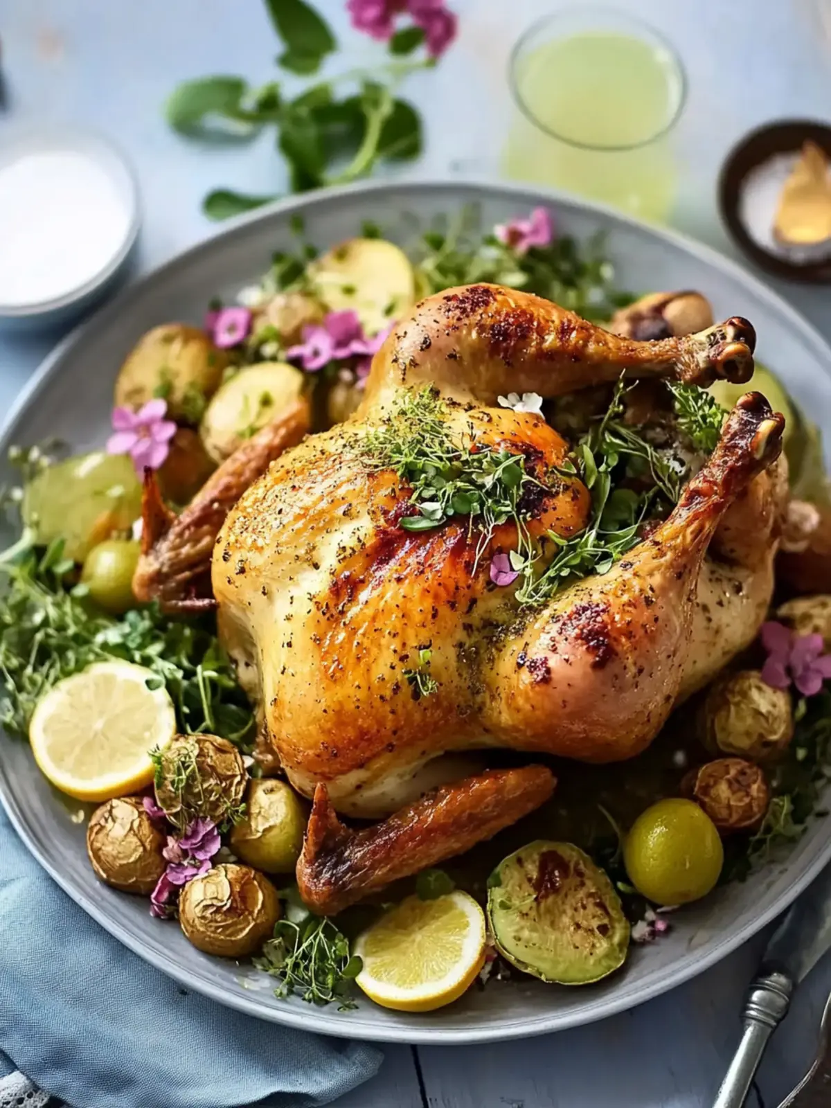 Ultimate Spring Roast Chicken with Pea Salad & Creamy Aïoli 3 Spring roast chicken