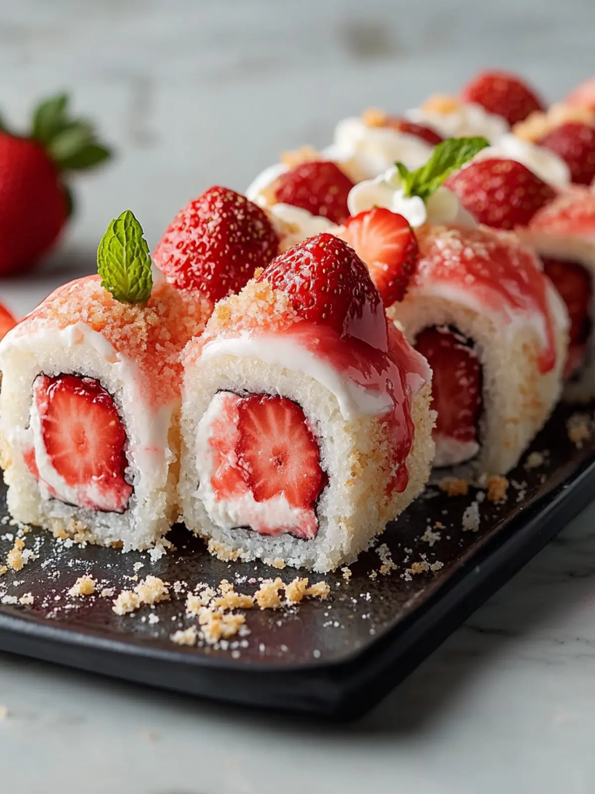 Strawberry Shortcake Cheesecake Dessert Sushi Rolls You'll Love 2 Strawberry Shortcake Cheesecake Dessert Sushi Rolls