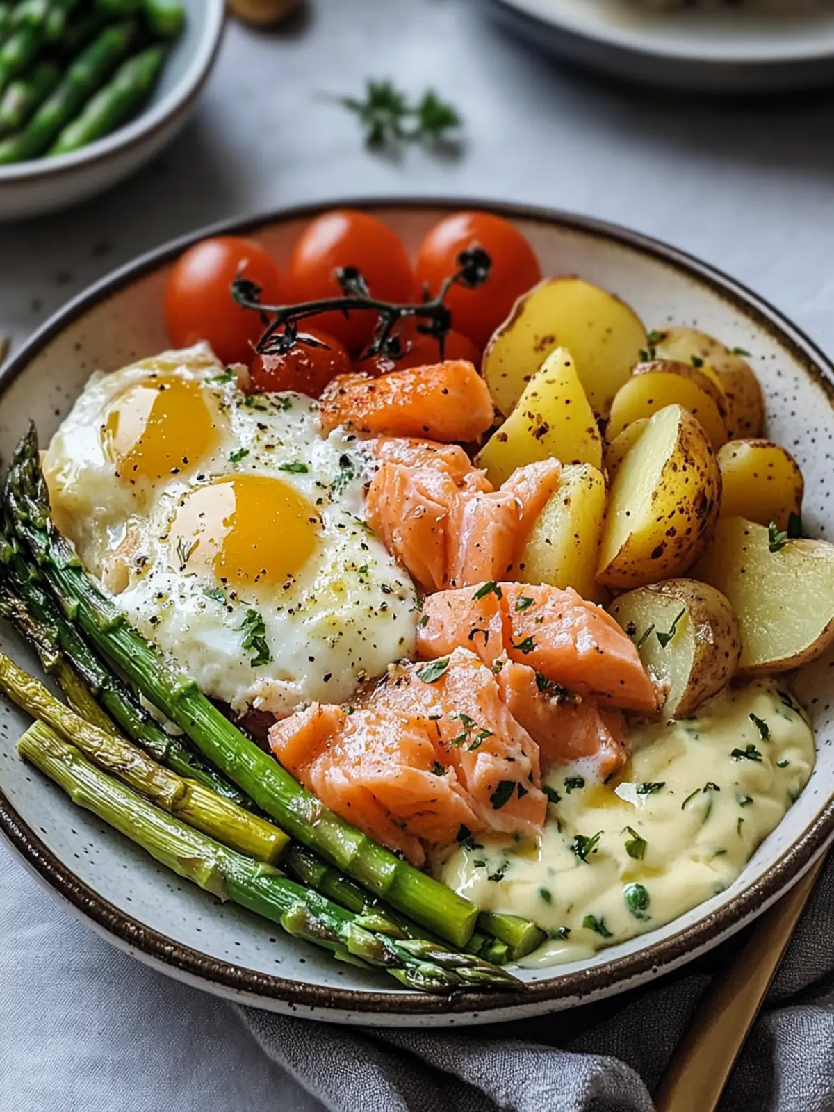 Savory Salmon Potato Asparagus Breakfast Bowl for Cozy Mornings 2 Salmon Potato Asparagus Breakfast Bowl