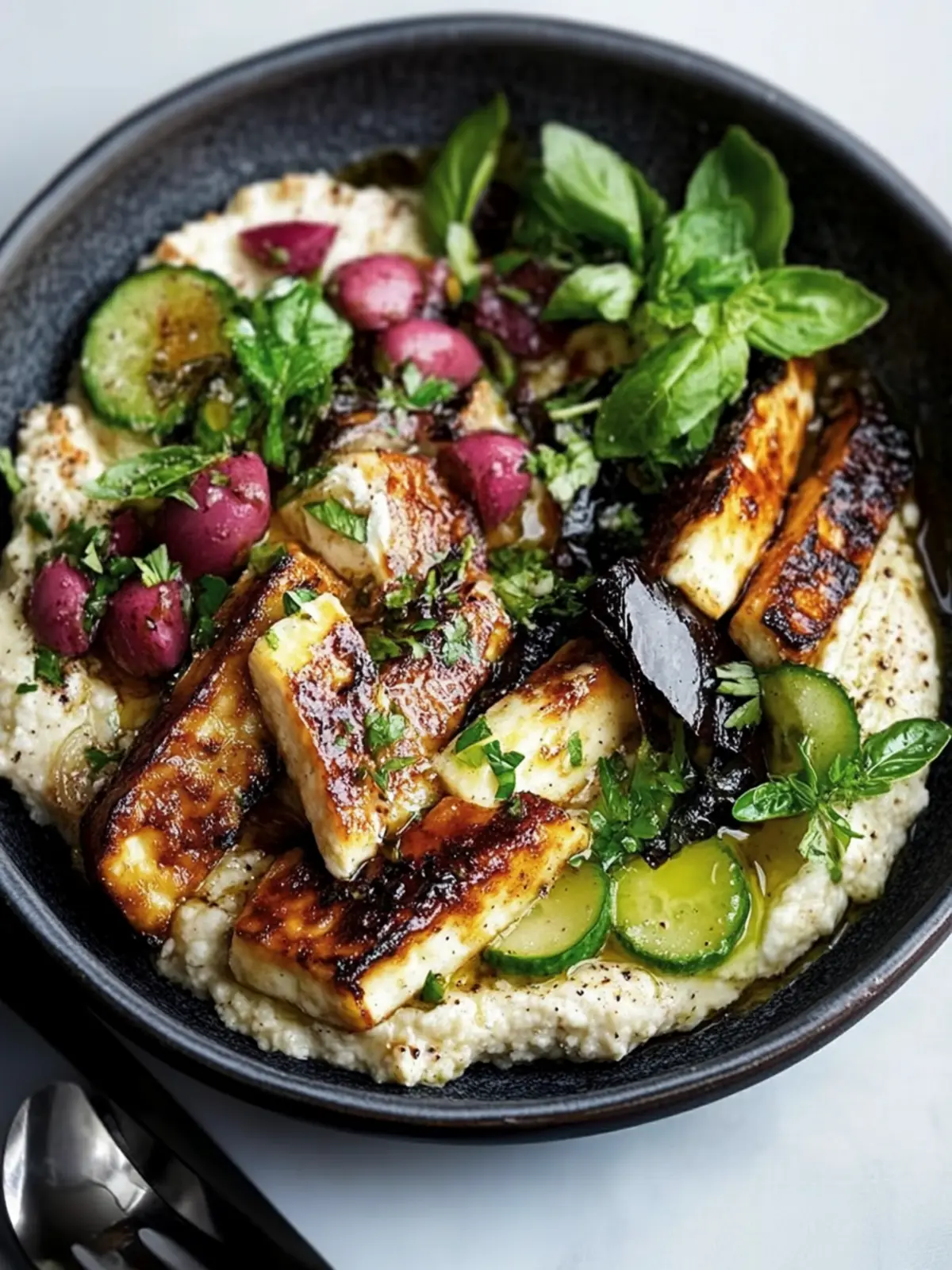 Savor Caramelised Haloumi with Baba Ganoush Bliss 2 Caramelised haloumi with baba ganoush