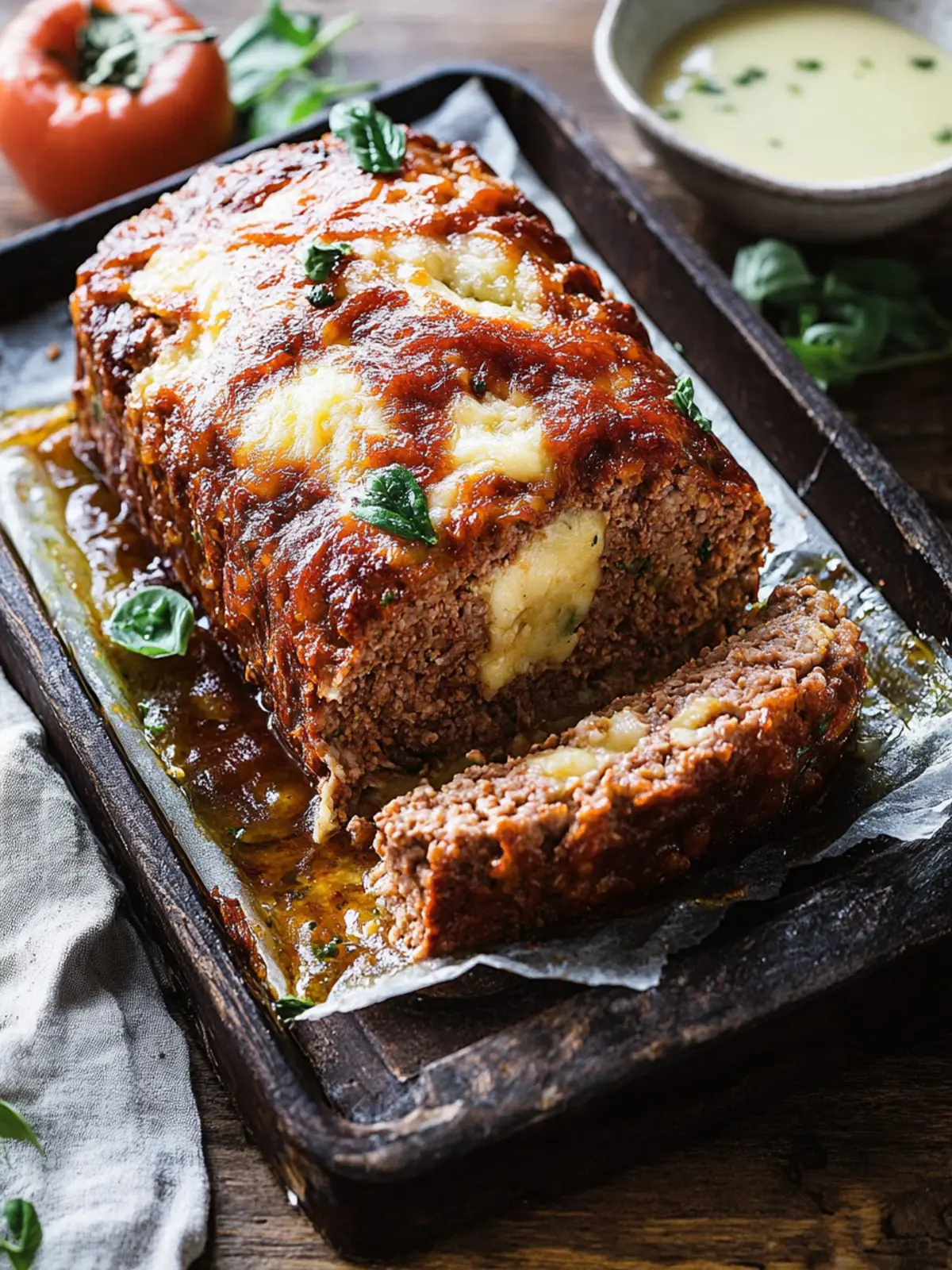 Melt-in-Your-Mouth Cheese and Capsicum Meatloaf Delight 4 Cheese and capsicum meatloaf