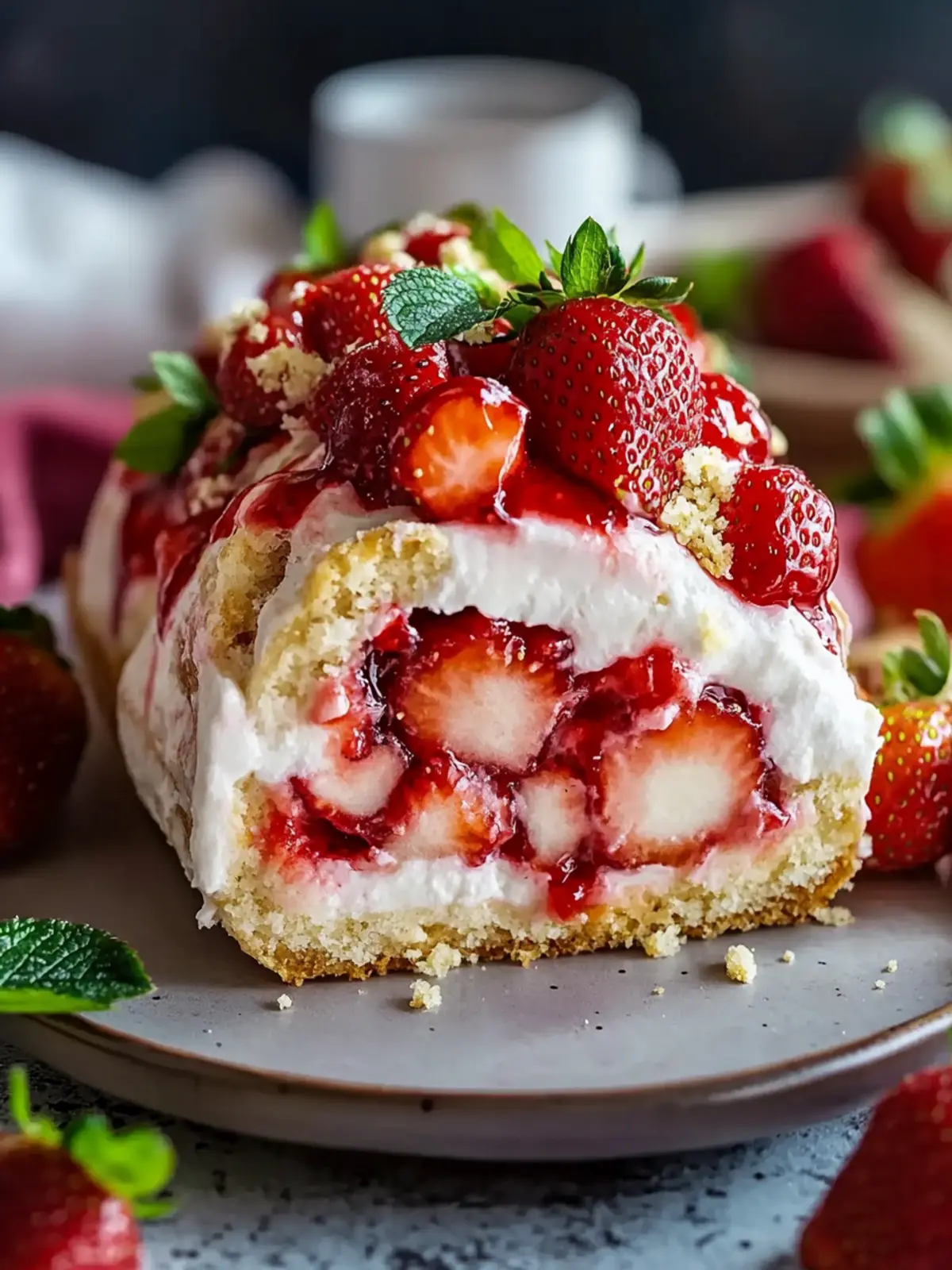 Delicious Sweet Strawberry Shortcake Cheesecake Rolls Recipe 5 Sweet Strawberry Shortcake Cheesecake Rolls
