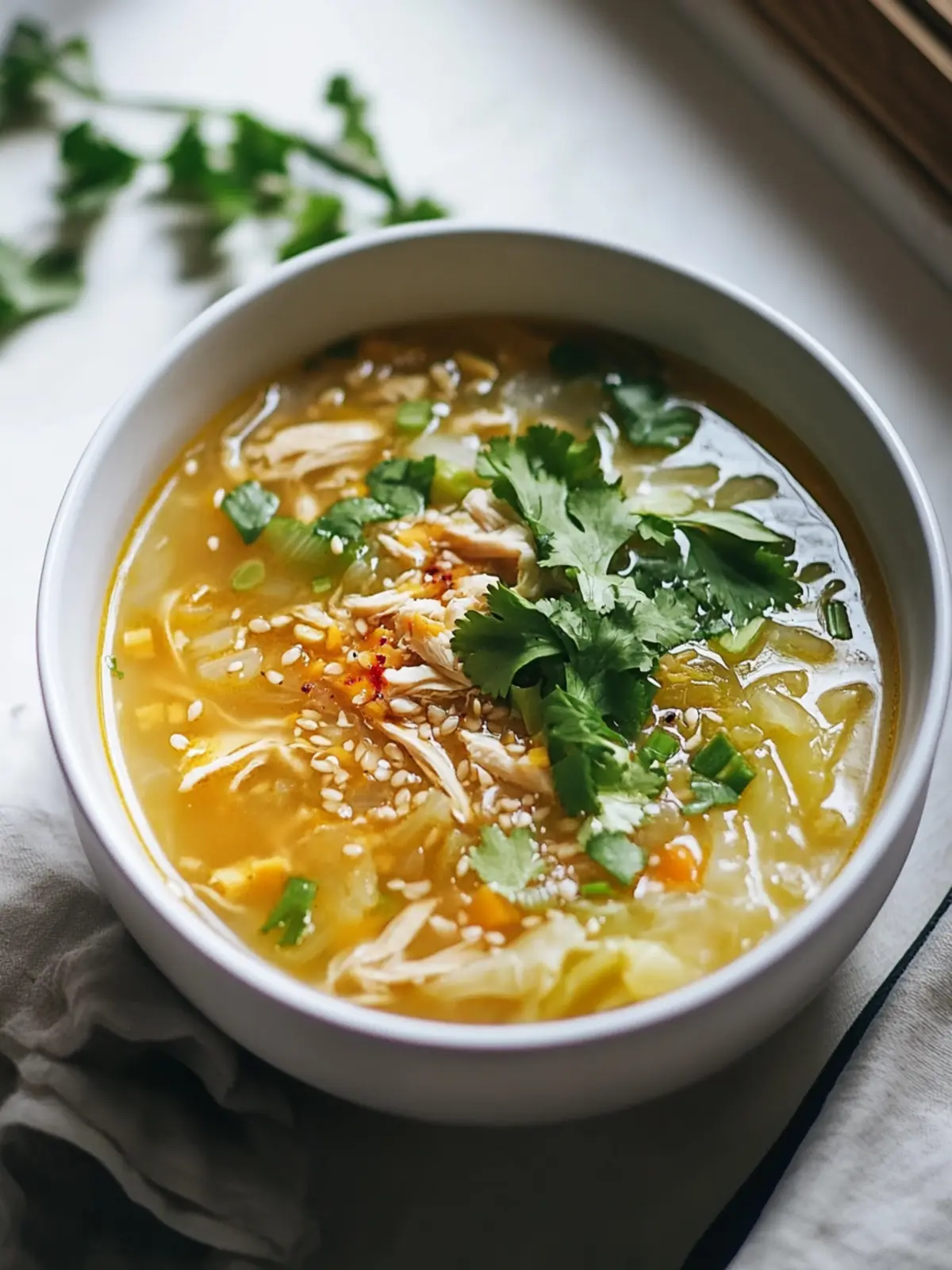 Comforting One Pot Chicken Egg Roll Soup with Napa Cabbage Recipe 4 One Pot Chicken Egg Roll Soup with Napa Cabbage Recipe
