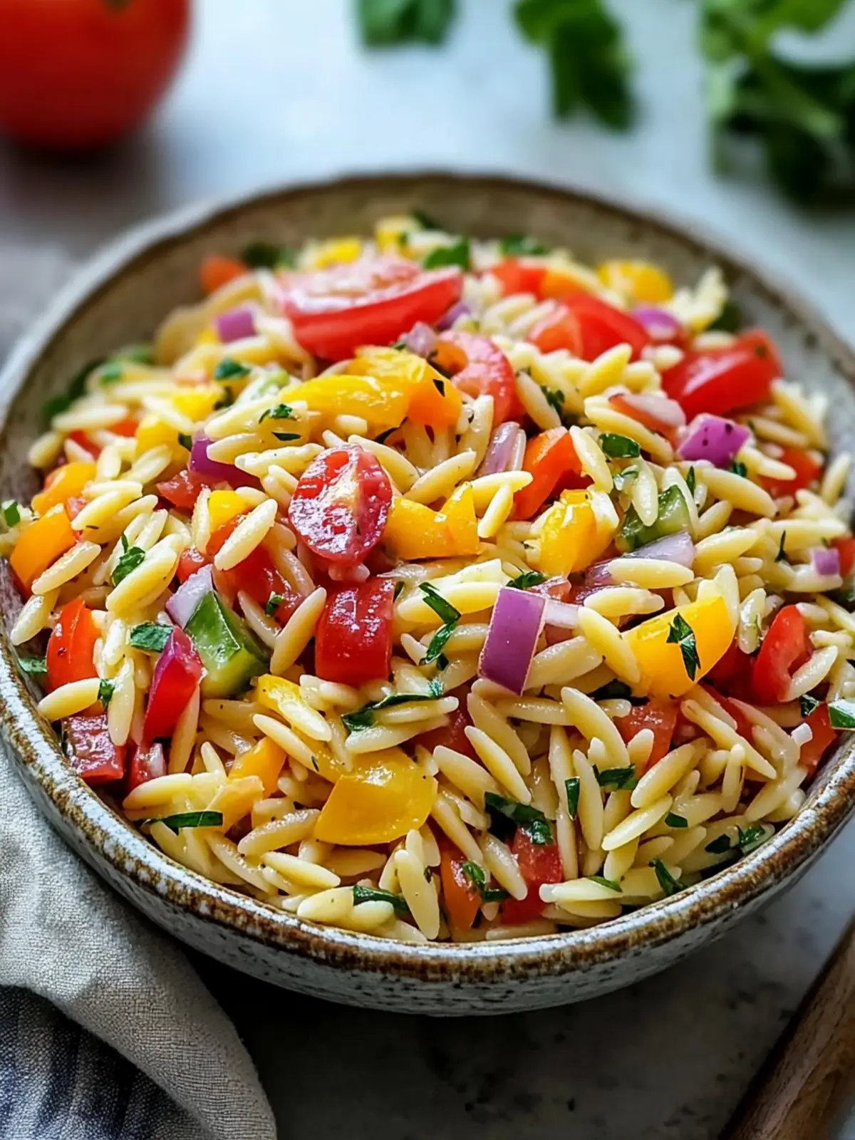 Vibrant Rainbow Orzo Salad: A Quick, Healthy Delight! 3 Rainbow Orzo Salad