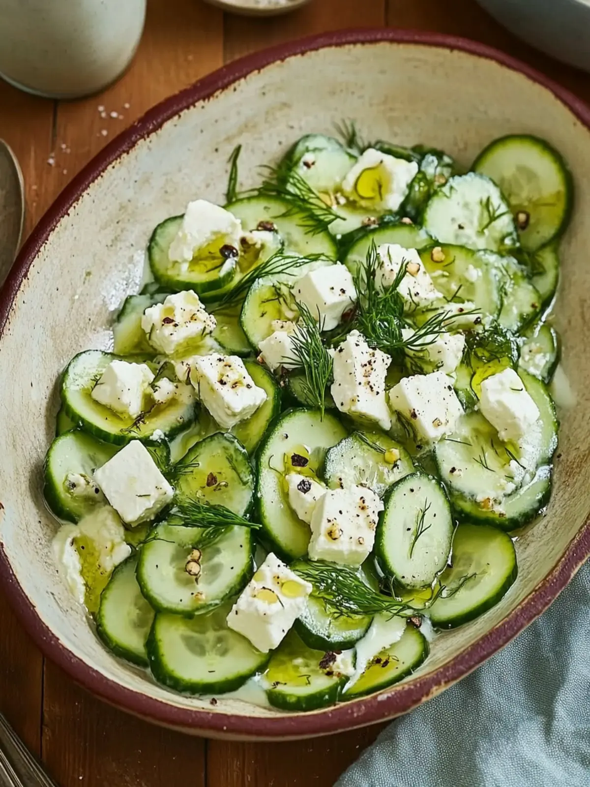 Feta and Cucumber Salad with Dill Dressing for Summer Bliss 3 Feta and cucumber salad with dill dressing