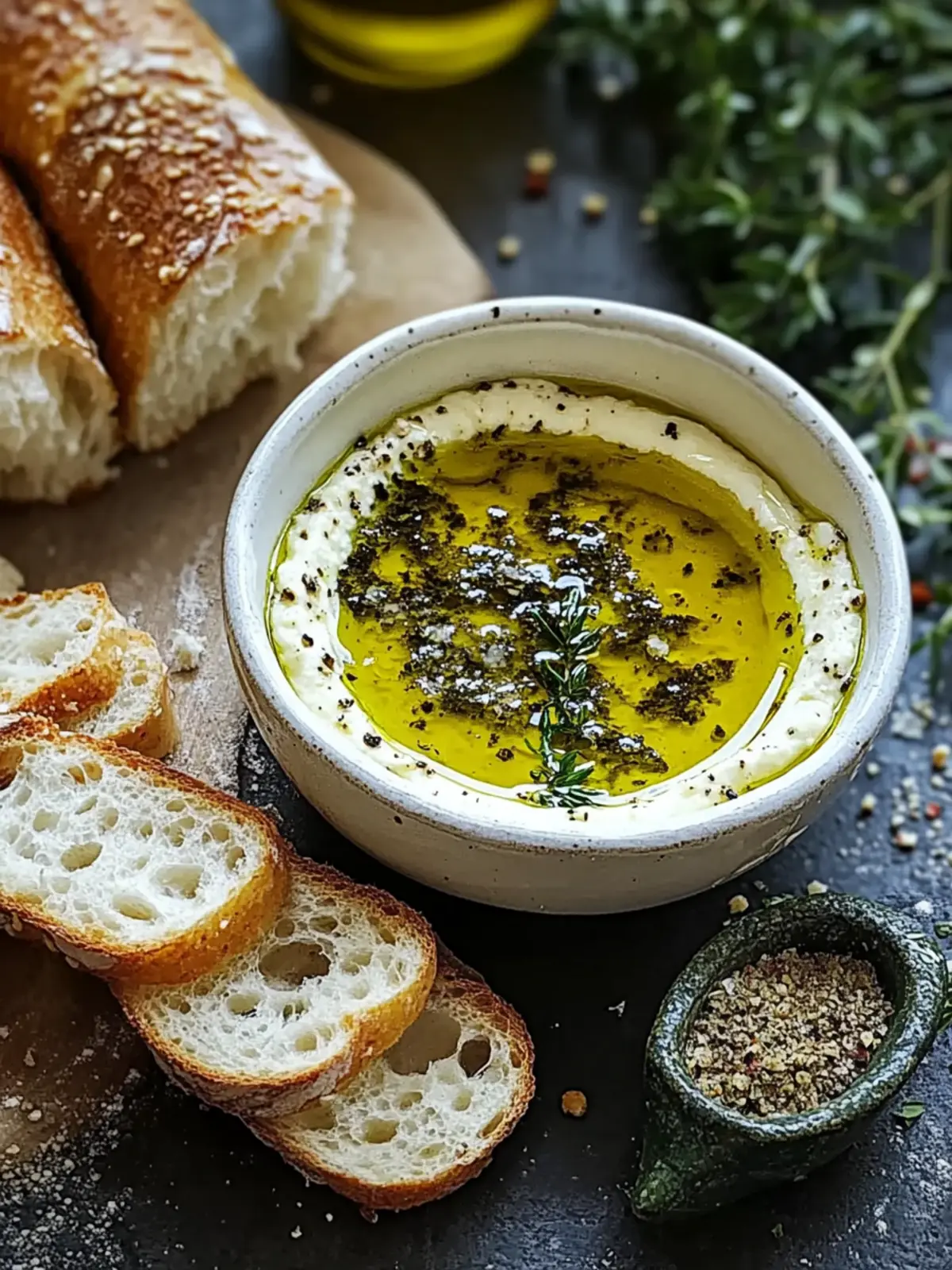Irresistible Olive Oil Dip with Warm Crusty Bread Bliss 2 Olive Oil Dip with Warm Crusty Bread