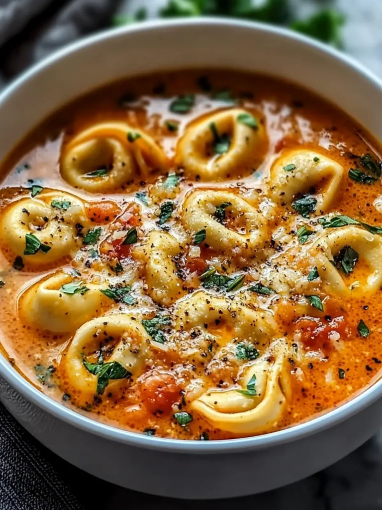 Parmesan Tomato Tortellini Soup