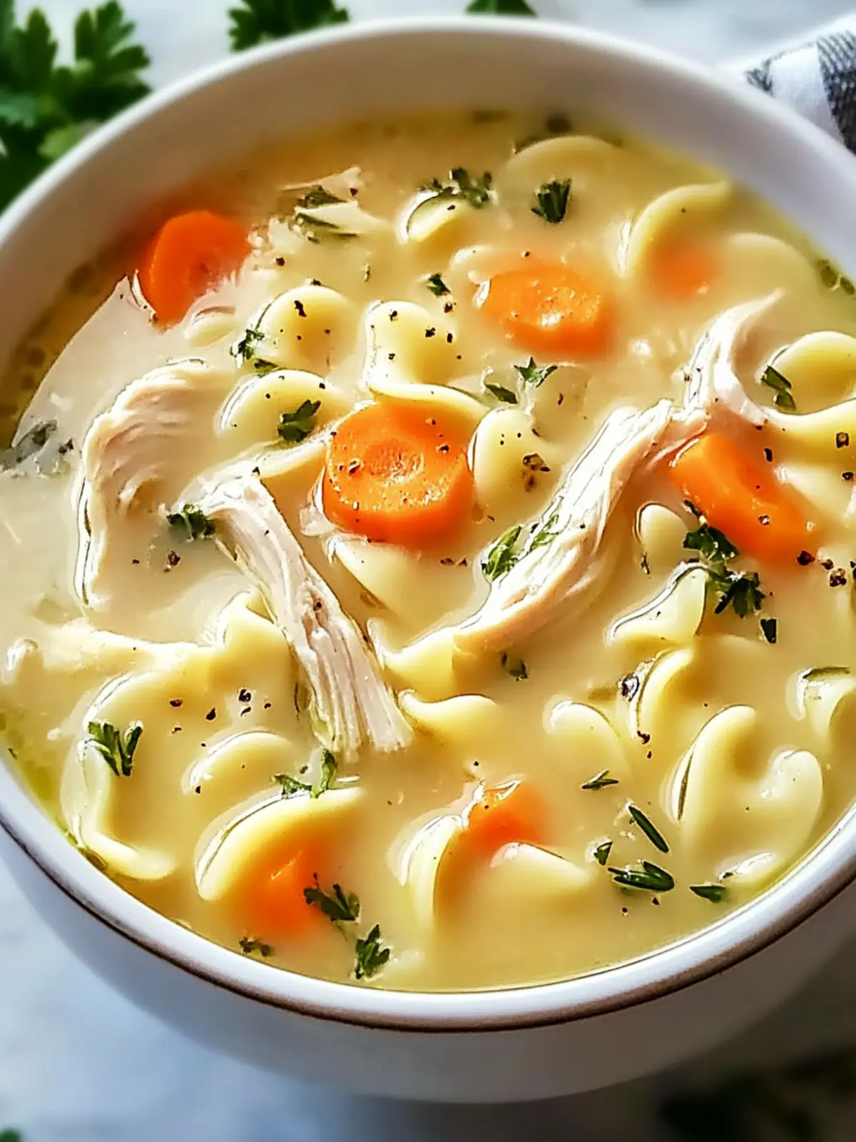 Comforting Creamy Chicken Noodle Soup in Just 30 Minutes 4 Creamy Chicken Noodle Soup