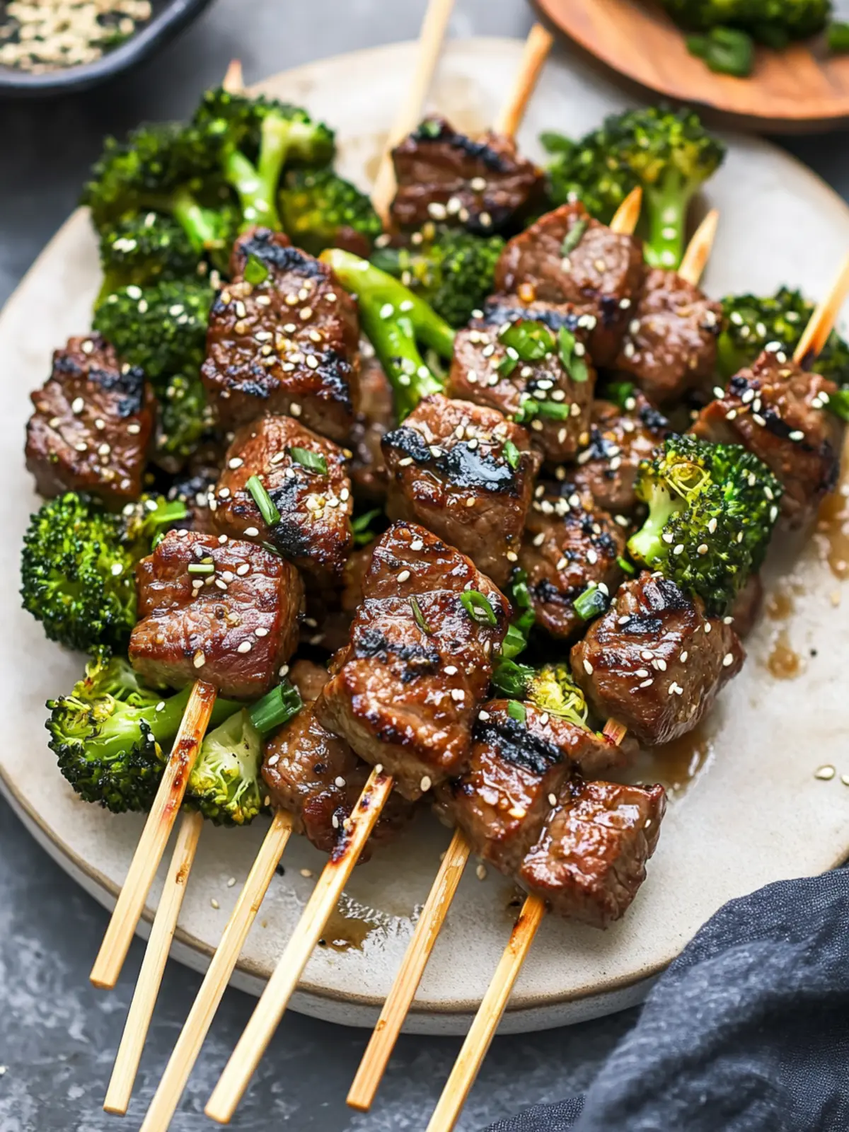 Savory Soy-Marinated Beef and Broccoli Skewers in Minutes 3 Soy-Marinated Beef and Broccoli Skewers