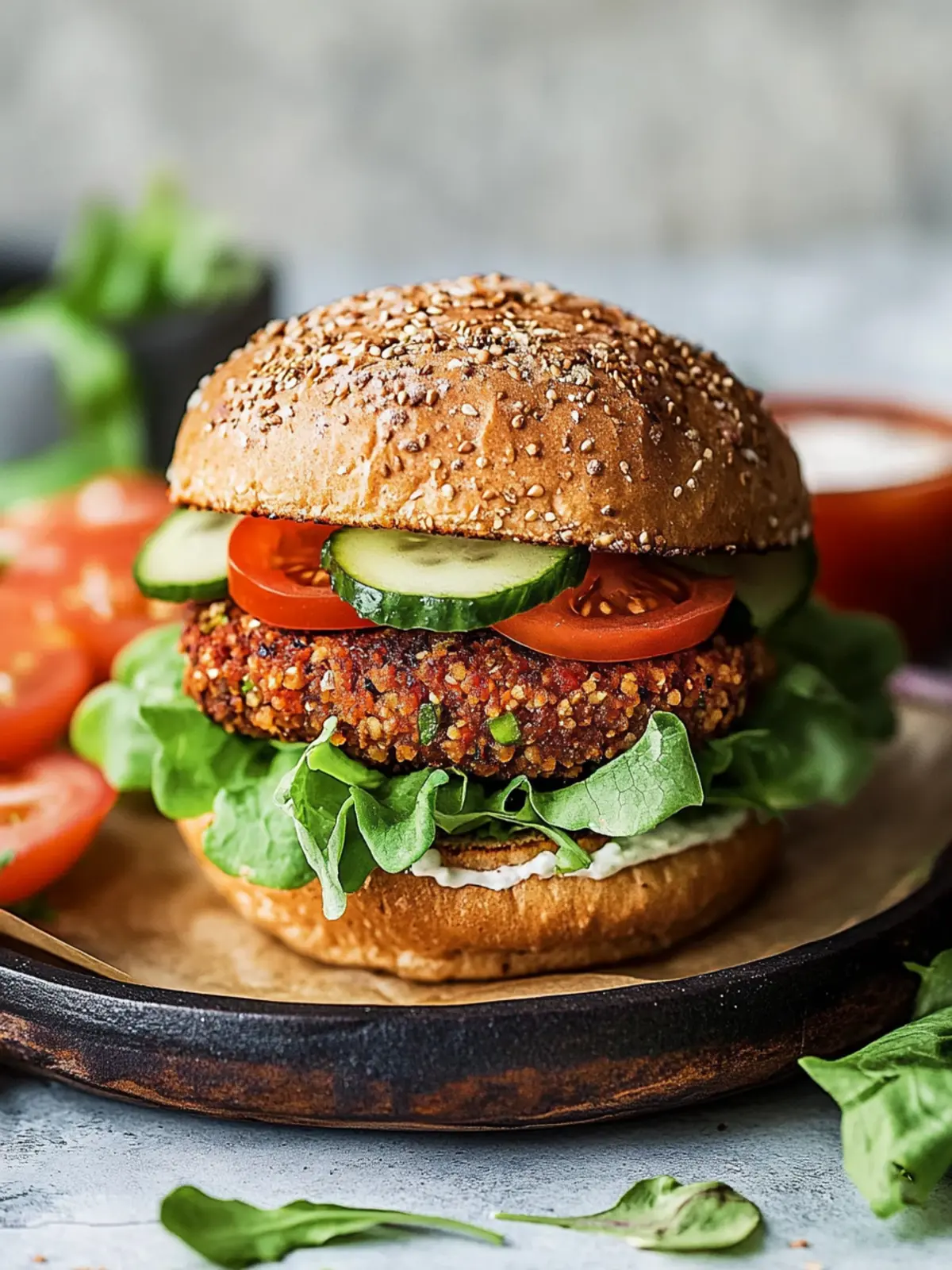 Ultimate Vegan Burger: Flavor-Packed and Protein-Rich Delight 2 Vegan Burger